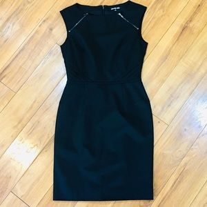 Gianni Bini black pencil dress zippers career professional office 2 small